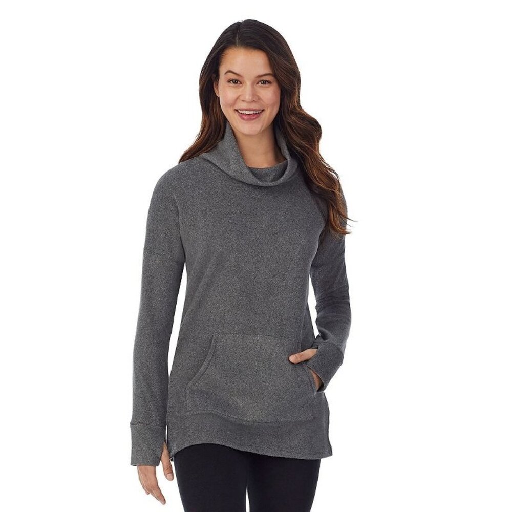 Cuddl Duds Fleecewear with Stretch Tunic Womens XS Grey Long Sleeve NWT